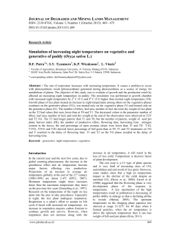 Simulation of increasing night temperature on vegetative and