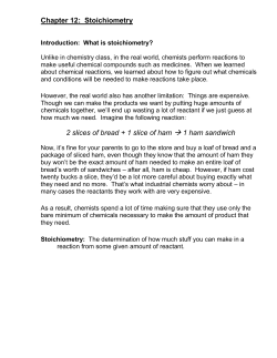 Chapter 12: Stoichiometry