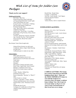 Wish List of Items for Soldier Care Packages