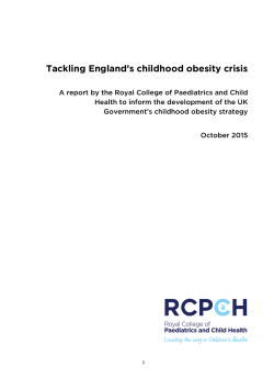 Tackling England`s childhood obesity crisis