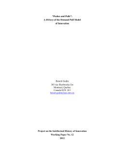 Godin, The demand pull model, 2012