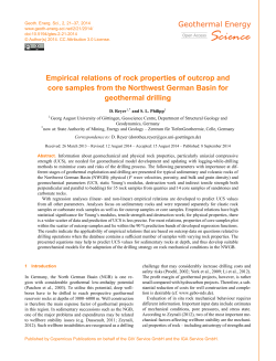 Empirical relations of rock properties of outcrop and core