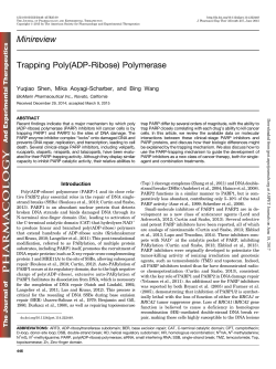 Minireview Trapping Poly(ADP-Ribose) Polymerase