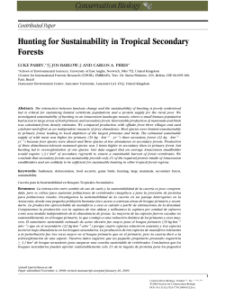 Hunting for Sustainability in Tropical Secondary Forests