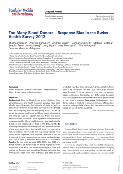 Too Many Blood Donors – Response Bias in the