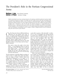 The President`s Role in the Partisan Congressional Arena