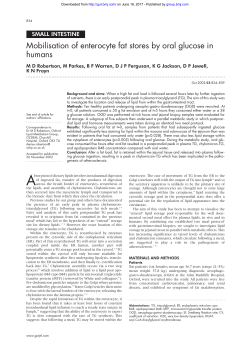 Mobilisation of enterocyte fat stores by oral glucose in humans