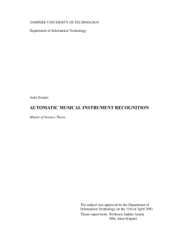 automatic musical instrument recognition