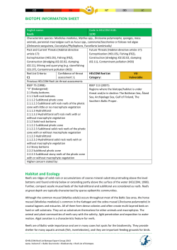 HELCOM Red List 1170 Reefs