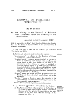 REMOVAL OF PRISONERS (TERRITORIES).