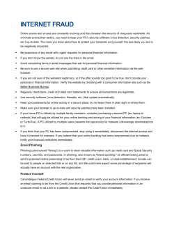 internet fraud - Canandaigua Federal Credit Union