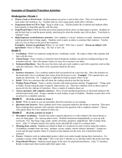 Examples of Dispatch/Transition Activities