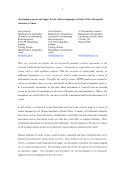 Developing a tag set and tagger for the African