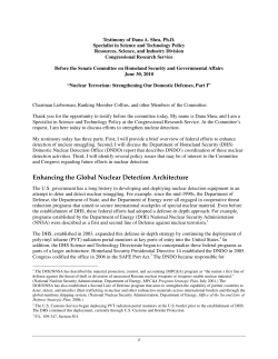 Testimony - Senate Homeland Security and