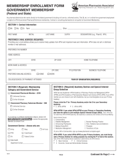 Government enrollment form - American Pharmacists Association