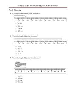 Science Skills Review for Physics Fundamentals