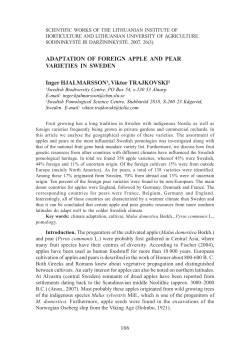 ADAPTATION OF FOREIGN APPLE AND PEAR VARIETIES IN
