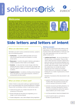 Side letters and letters of intent