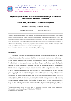 Exploring Nature of Science Understandings of Turkish Pre