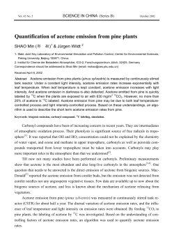 Quantification of acetone emission from pine plants