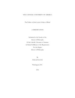 THE CATHOLIC UNIVERSITY OF AMERICA The Politics of John