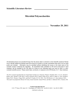 Microbial Polysaccharides November 29, 2011