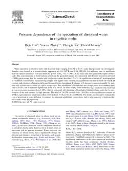 Pressure dependence of the speciation of dissolved water in