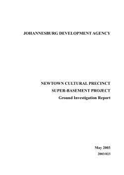 Ground Investigation Report - Johannesburg Development Agency