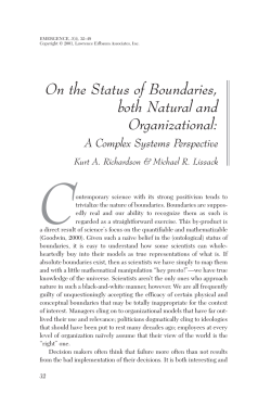 A Complex Systems Perspective