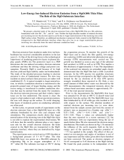 Low-Energy Ion-Induced Electron Emission from a MgO(100) Thin Film