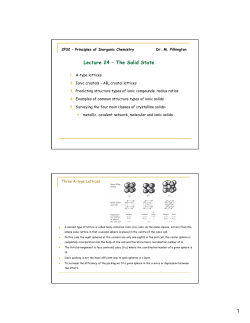 Lecture 24 &ndash; The Solid State