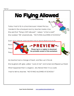 No Flying Allowed - Super Teacher Worksheets