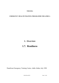 1.7. Readiness