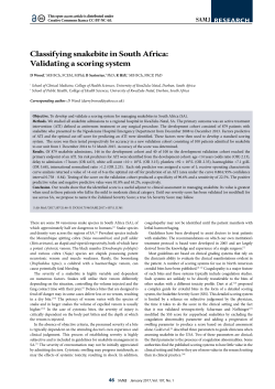 Classifying snakebite in South Africa: Validating a