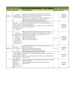5th Grade Social Studies - First Quarter