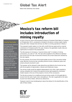 Global Tax Alert Mexico`s tax reform bill includes introduction of