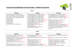 Central Park Handwriting Curriculum Map &ndash; Penpals Programme