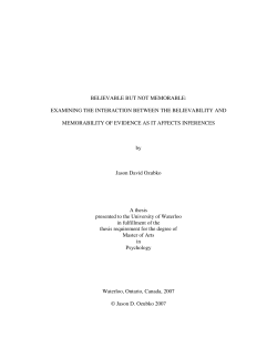 believable but not memorable: examining the interaction