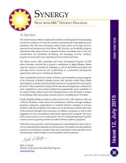 Synergy, no. 12  - Association of Research Libraries