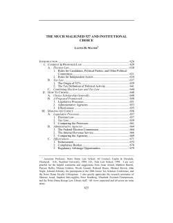 the much maligned 527 and institutional choice