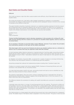 Bad Debts and Doubtful Debts - The Institute of Certified Bookkeepers