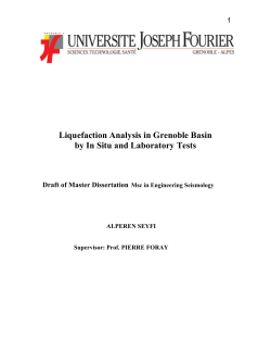Liquefaction Analysis in Grenoble Basin by In Situ