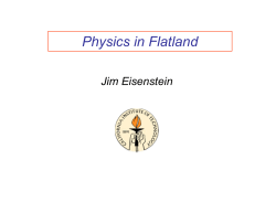 Physics in Flatland