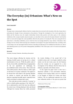 The Everyday (in) Urbanism: What`s New on the Spot