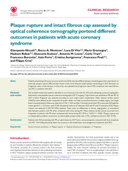Plaque rupture and intact fibrous cap assessed by optical coherence