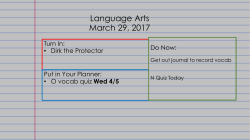 Language Arts March 29, 2017