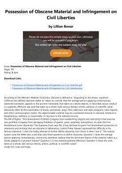 Possession of Obscene Material and