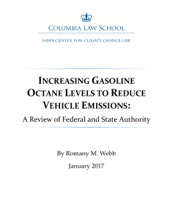 Increasing Gasoline Octane Levels to Reduce Vehicle Emissions
