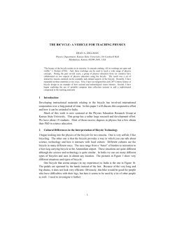 The Bicycle: A Vehicle for Teaching Physics