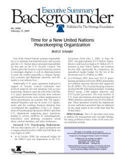 Time for a New United Nations Peacekeeping Organization